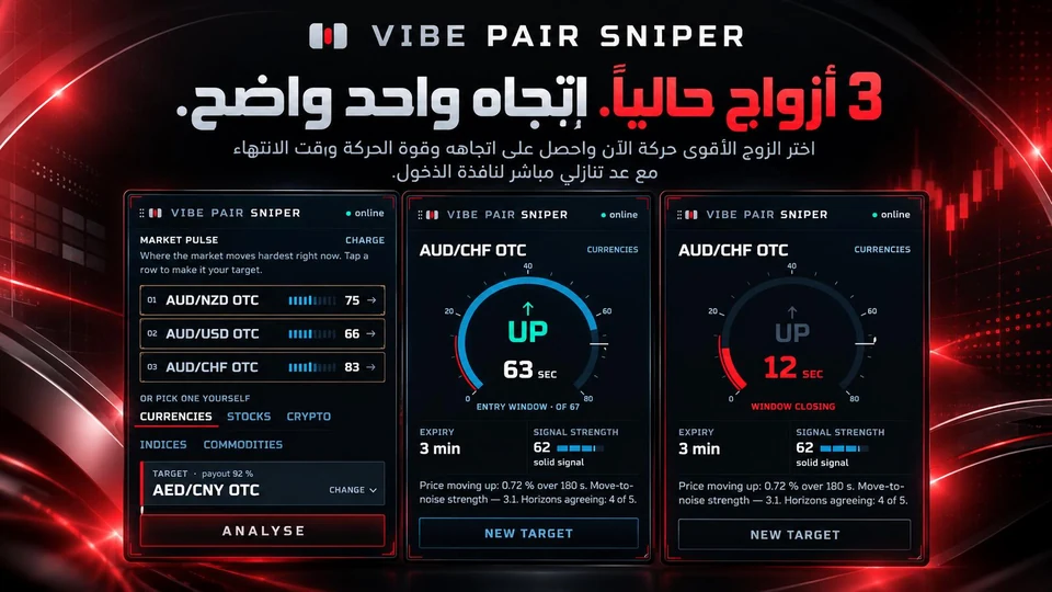 VIBE PAIR SNIPER — ثلاثة أزواج واتجاه واحد واضح